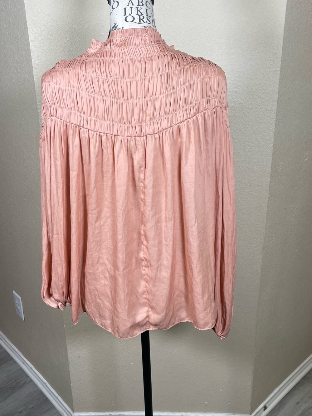 Mustard Seed Blush Pink Smocked Yoke Blouse - Picture 3 of 11